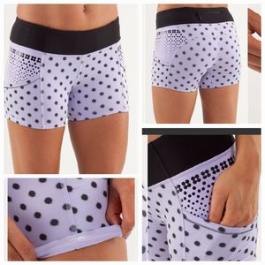 Lululemon Run: Shorty ShortHigh Noon Dot Lilac / Black / Lilac / Black